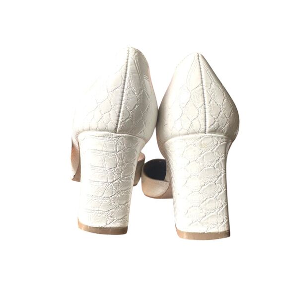BCBGeneration Sheila Snake‎ Skin Pointy Pump White Sz 6 - Picture 5 of 7